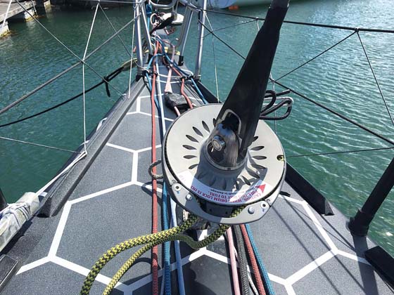 Hugo Boss headsail furling drum